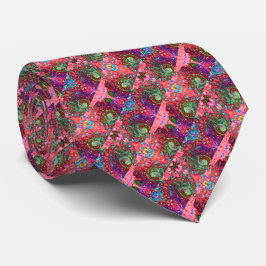 Vattenfärg Röd Groovy Abstrakt Retro Flytande Virv Slips