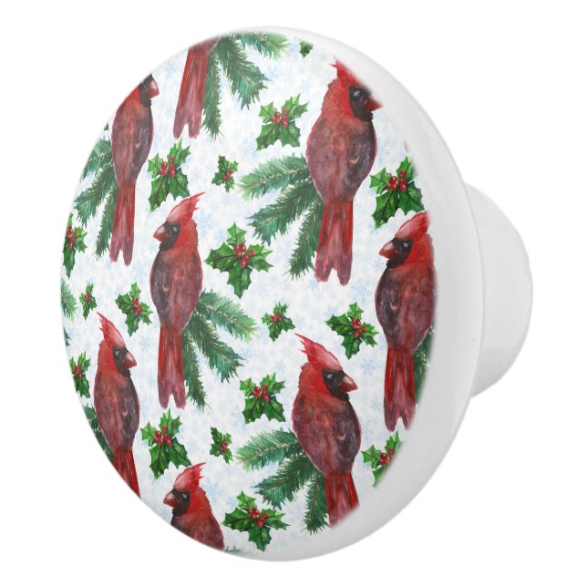 Vattenfärg Röd kardinal Bird Knopp (Höger)