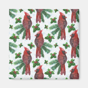 Vattenfärg Röd kardinal Bird Magnet