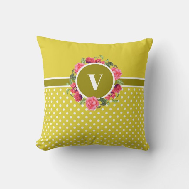 Vattenfärg Röd och Rosa Blommor Utandningscirkel Kudde (Framsida)