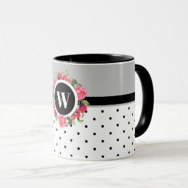 Vattenfärg Röd och Rosa Blommor Utandningscirkel Mugg