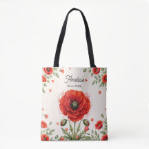 Vattenfärg Röd Vallmo Blommig Monogram Feminint Ko