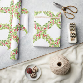 Vattenfärg Röda och Gröna Julgirlander Presentpapper