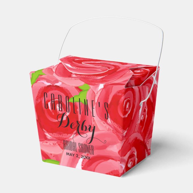 Vattenfärg Röda Rosor Blommig Förpackning Presentaskar (Framsidan Sidan)