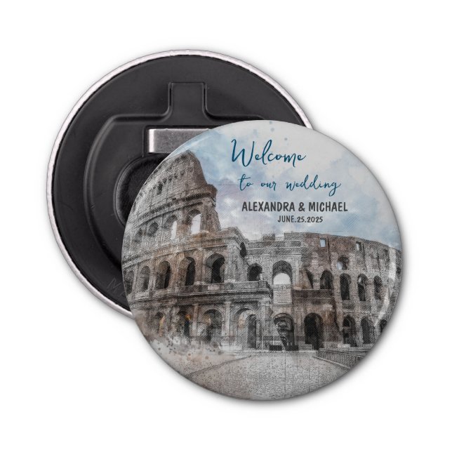 Vattenfärg Rom, Italien Flasköppnare (Framsidan)