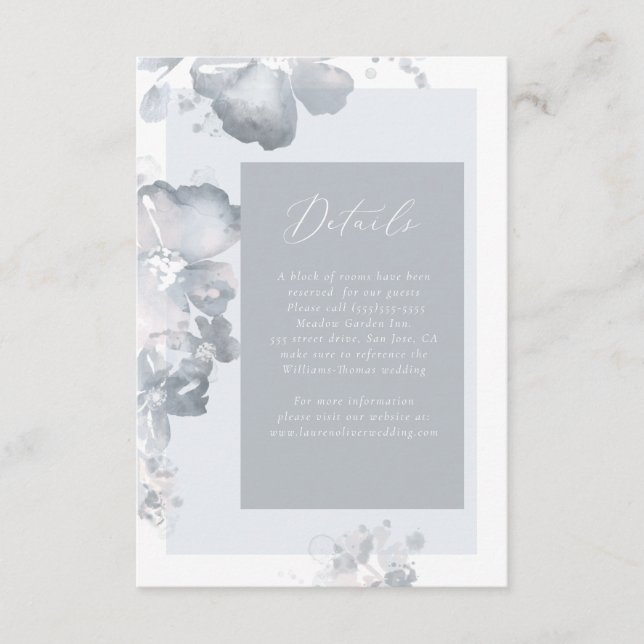 Vattenfärg Romantik Detaljer Kort (Framsida)