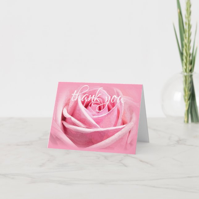 Vattenfärg Ros Blomma Tack Hand Skript Text (Framsida)