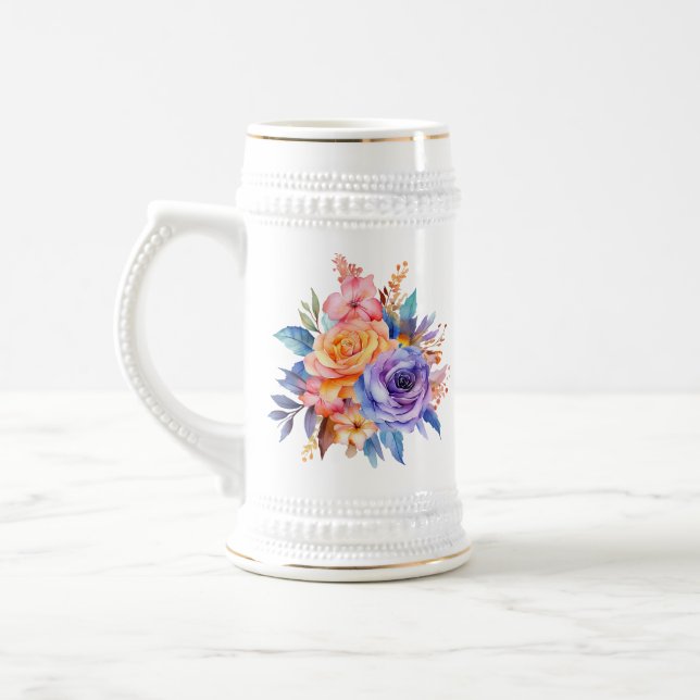 Vattenfärg Ros Blommor Design-58392 Sejdel (Vänster)