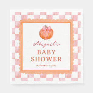 Vattenfärg Rosa Band Pumpa Bebis Shower Pappersservett