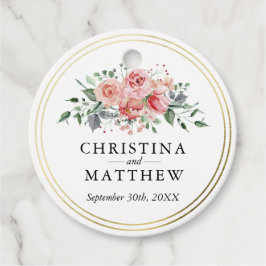 Vattenfärg Rosa Blommig Bröllopstack Gåvor Etiketter