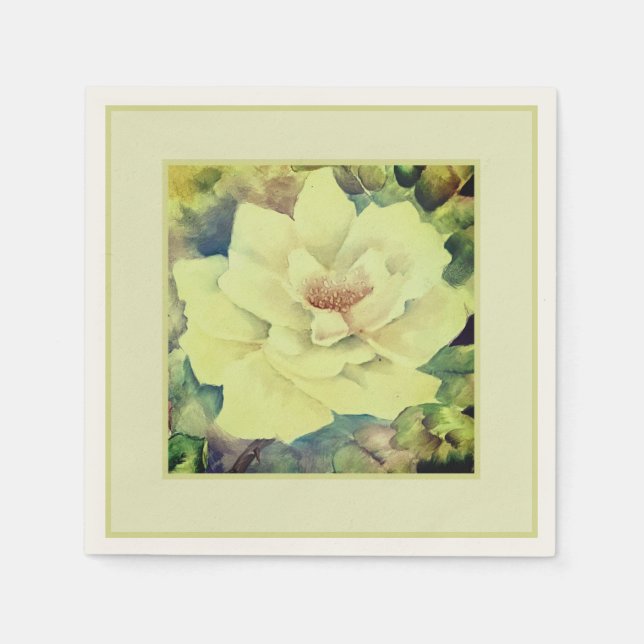 Vattenfärg Rosa Blommiga Servetter — Salvia & Elfe (Framsidan)