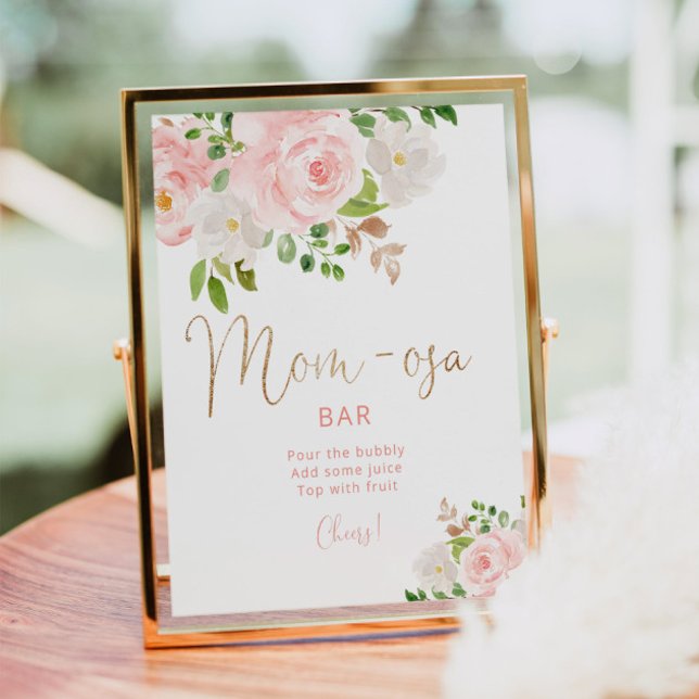 Vattenfärg  rosa blommigt Mamma-osa pub Poster (Skapare uppladdad)