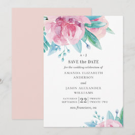 Vattenfärg rosa blommor. Bröllop med rosa blommor Spara Datumet