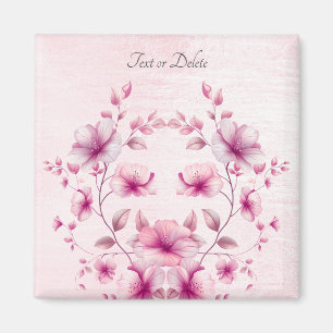 Vattenfärg Rosa Blommor Magnet