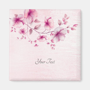 Vattenfärg Rosa Blommor Magnet