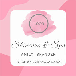 Vattenfärg rosa bubbel Text Spa Fyrkantigt Klistermärke