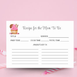 Vattenfärg Rosa Cupcake Baby Shower Recept Bordsnummer