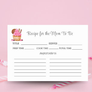 Vattenfärg Rosa Cupcake Baby Shower Recept Bordsnummer