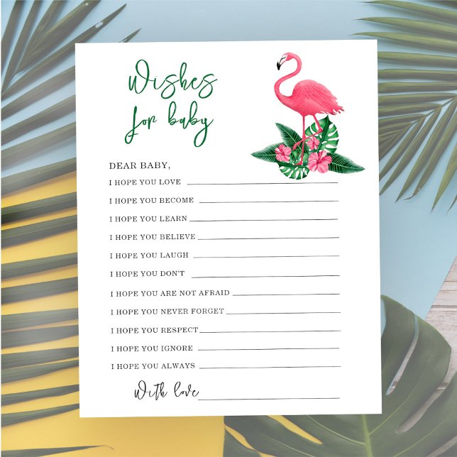 Vattenfärg rosa flamingo - önskningar för bebis (Skapare uppladdad)