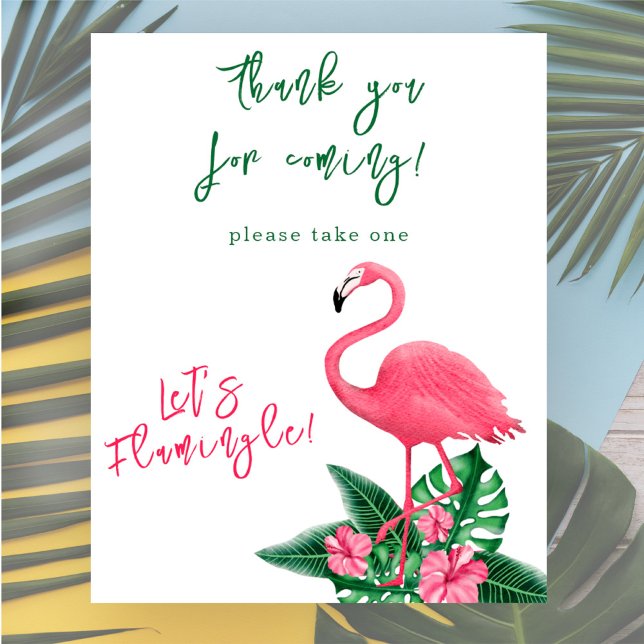 Vattenfärg rosa flamingo Tack baby shower Poster (Skapare uppladdad)