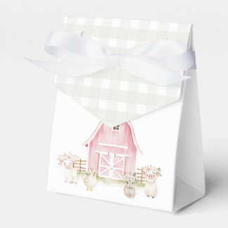 Vattenfärg Rosa Gårdsdjur Baby Shower Förmånslåda Presentaskar