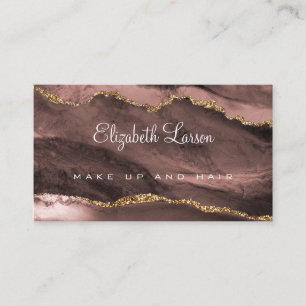 Vattenfärg Rosa Guld Glitter Agate Smink Artist Visitkort