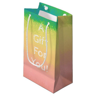 Vattenfärg, Rosa, Gult, Gift Bag - liten, blank
