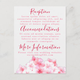 Vattenfärg Rosa Hydrangea Mottagningskort Tilläggskort