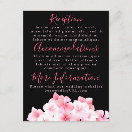 Vattenfärg Rosa Hydrangea Mottagningskort Tilläggskort