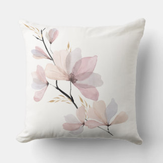 Vattenfärg Rosa Magnolia Kastar Kudd Kudde
