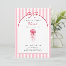 Vattenfärg Rosa Maneter Båg Flicka 1-årsdag
