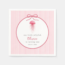 Vattenfärg Rosa Maneter Båg Flicka 1-årsdag