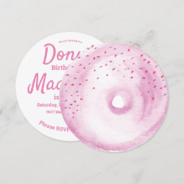 Vattenfärg Rosa Munk Sprinkle Mix Rund Inbjudningar