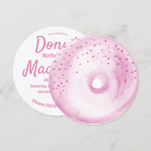 Vattenfärg Rosa Munk Sprinkle Mix Rund Inbjudningar