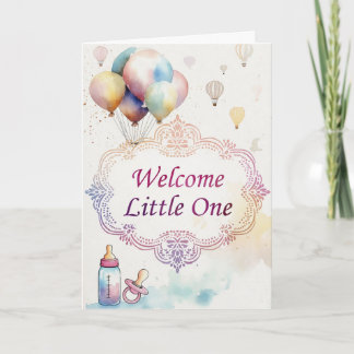 Vattenfärg Rosa och Lila Ram Baby Shower-kort Kort