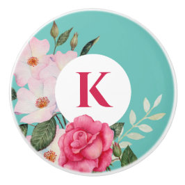 Vattenfärg Rosa och Vita Rosor Krans Cirkel Knopp