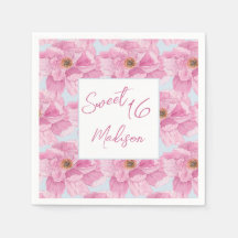 Vattenfärg Rosa Peony Söt 16 Fest