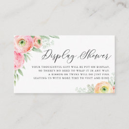 Vattenfärg Rosa Ranunculus Blommor Display Dusch Tilläggskort