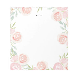 Vattenfärg, Rosa ros Blommor Personifierad Anteckningsblock