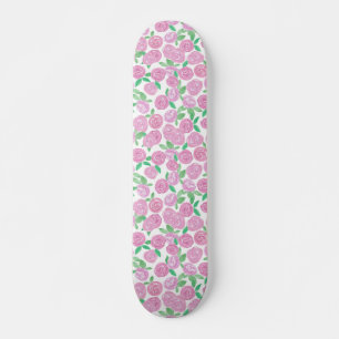 Vattenfärg, rosa ros mini skateboard bräda 18,5 cm