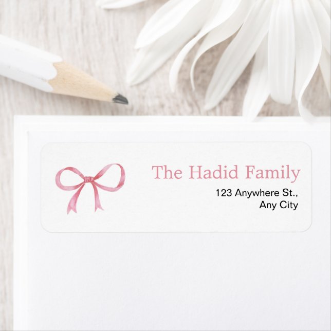 Vattenfärg Rosa Slinga  Returadress Etikett (Insitu)