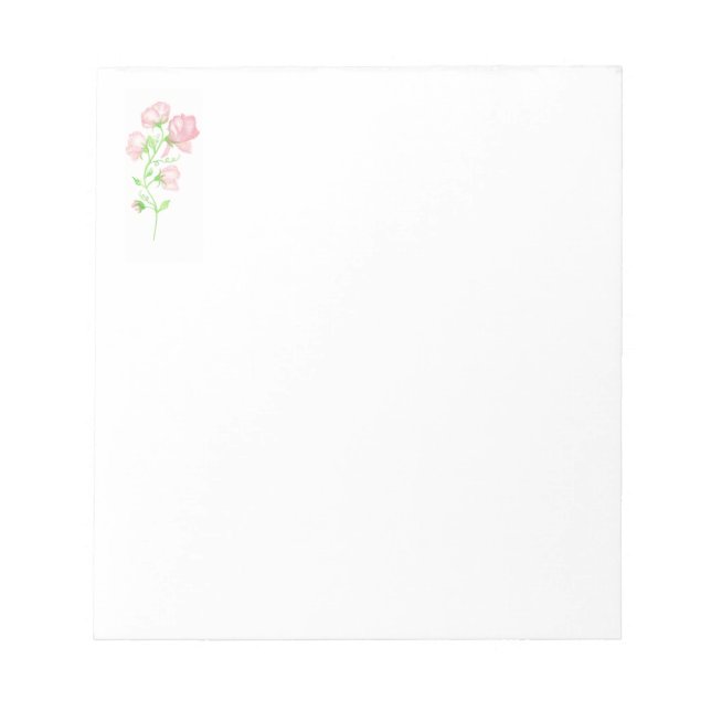 Vattenfärg, rosa Söta ärter, Anteckningsblock (Framsida)