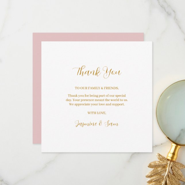 Vattenfärg ROSA Tack Kort (Fram/Back In Situ)