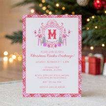 Vattenfärg Rosa Tomte Elf Monogram Topp Party