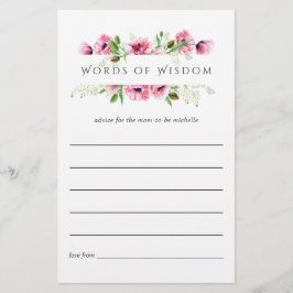 Vattenfärg Rosa Vallmo Bröllopsfestråd