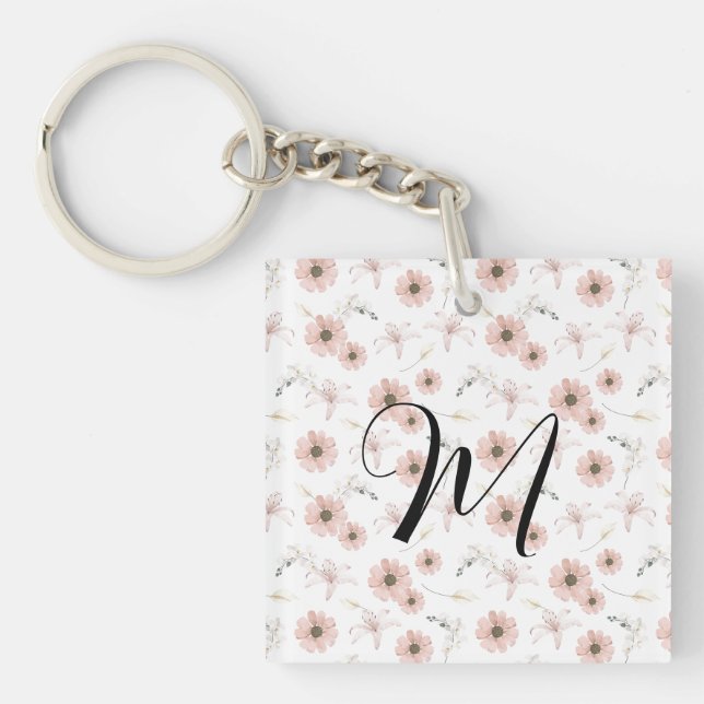 Vattenfärg Rosablommig Konstmonogram (Framsidan)