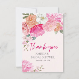 Vattenfärg rosabröllopsfest välkommen tack kort