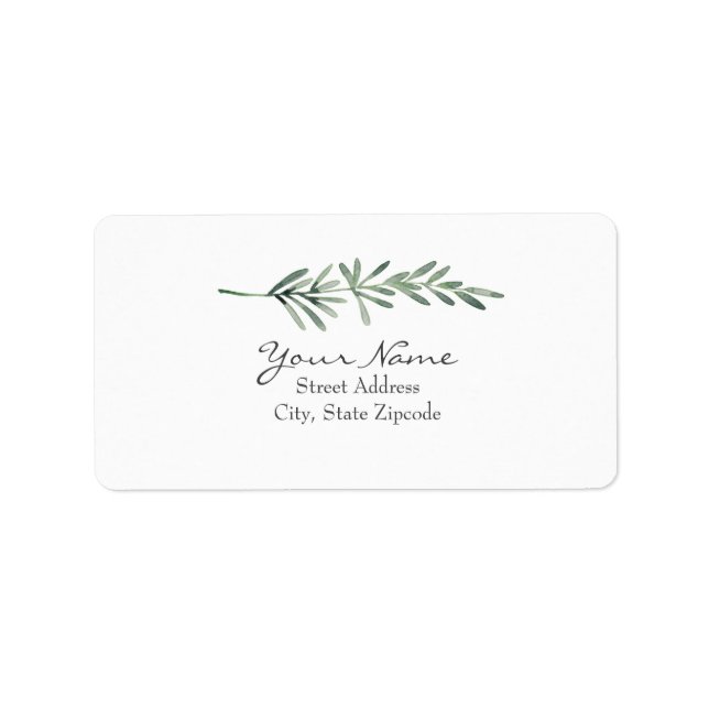 Vattenfärg Rosemary Adressetikett (Framsidan)