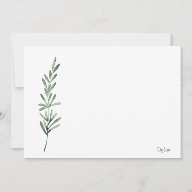 Vattenfärg Rosemary Anteckningskort (Framsida)
