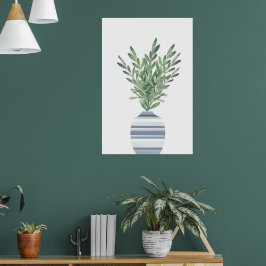 Vattenfärg Rosemary & Blue Stripe Vas Poster